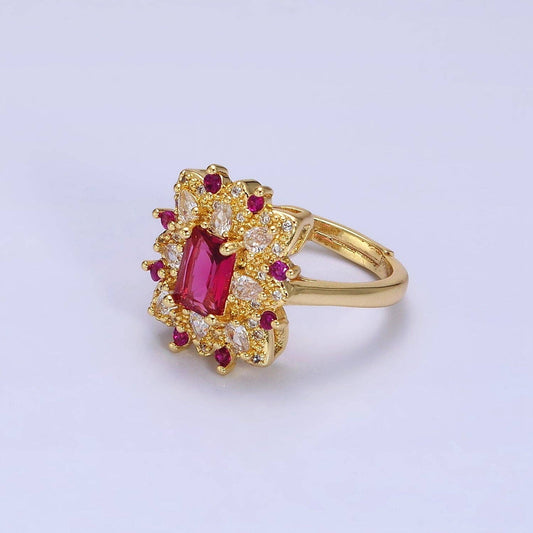 Fuchsia Flower Teardrop Ring