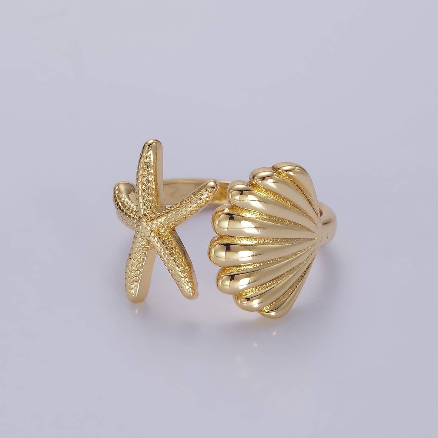 Gold Clam Shell Ring