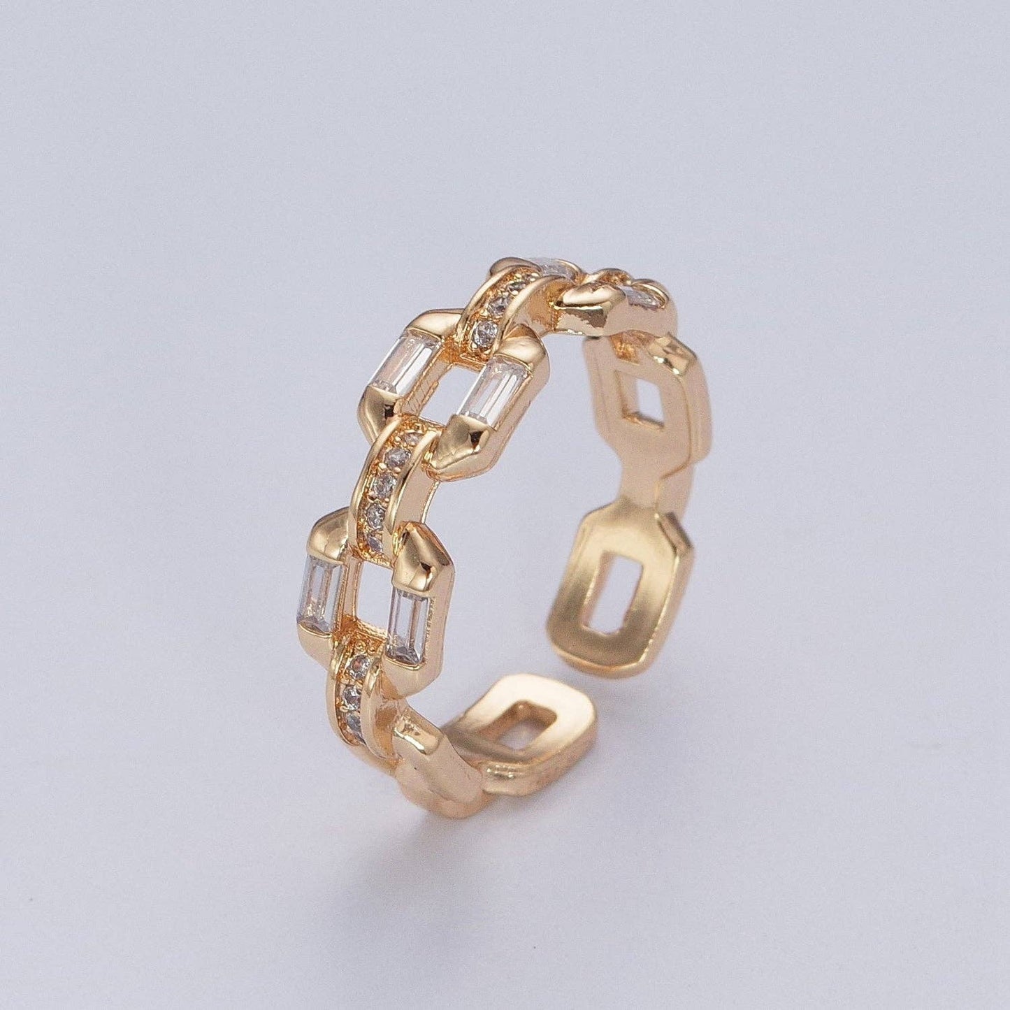 Cable Chain Link Gold Ring