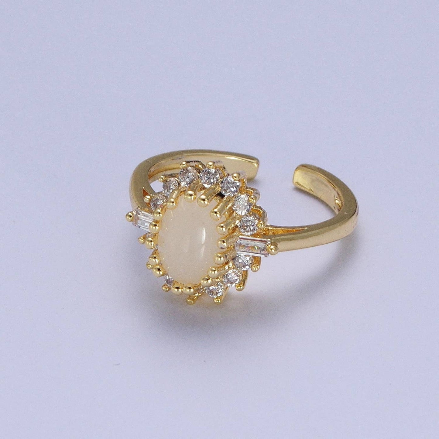 Gemstone Crystal Gold Ring