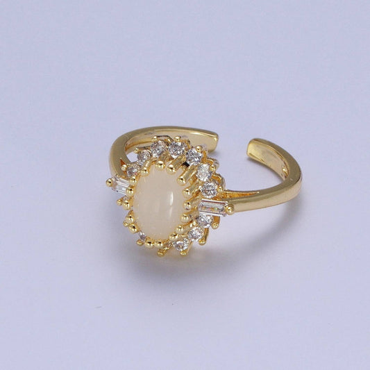 Gemstone Crystal Gold Ring