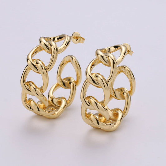 Gold Link Hoops